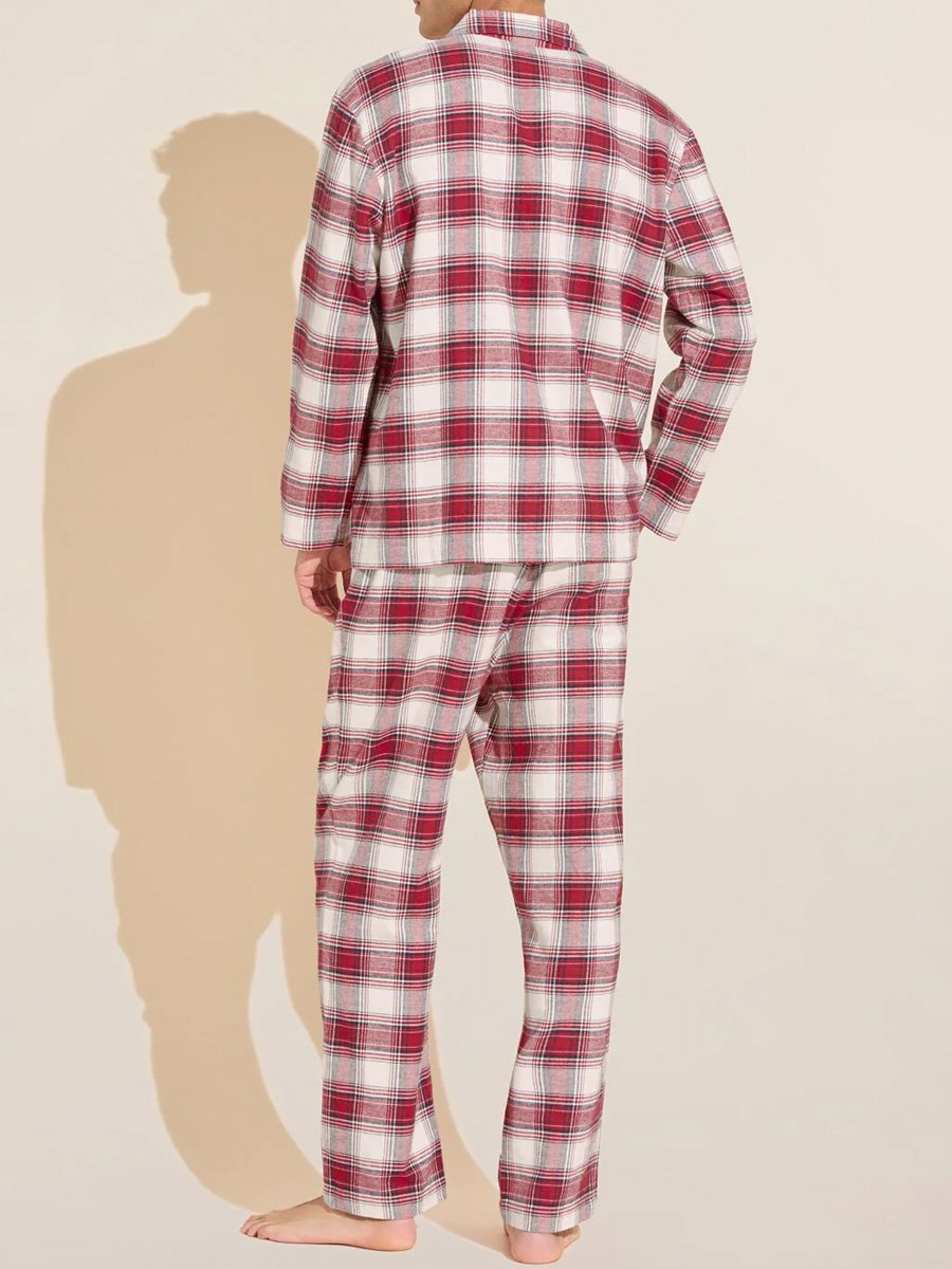 Men's Plaid Long Pajama Set