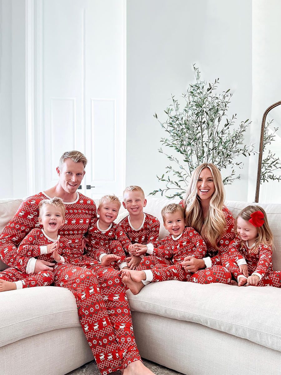 Christmas Elk Print Family Homewear Set