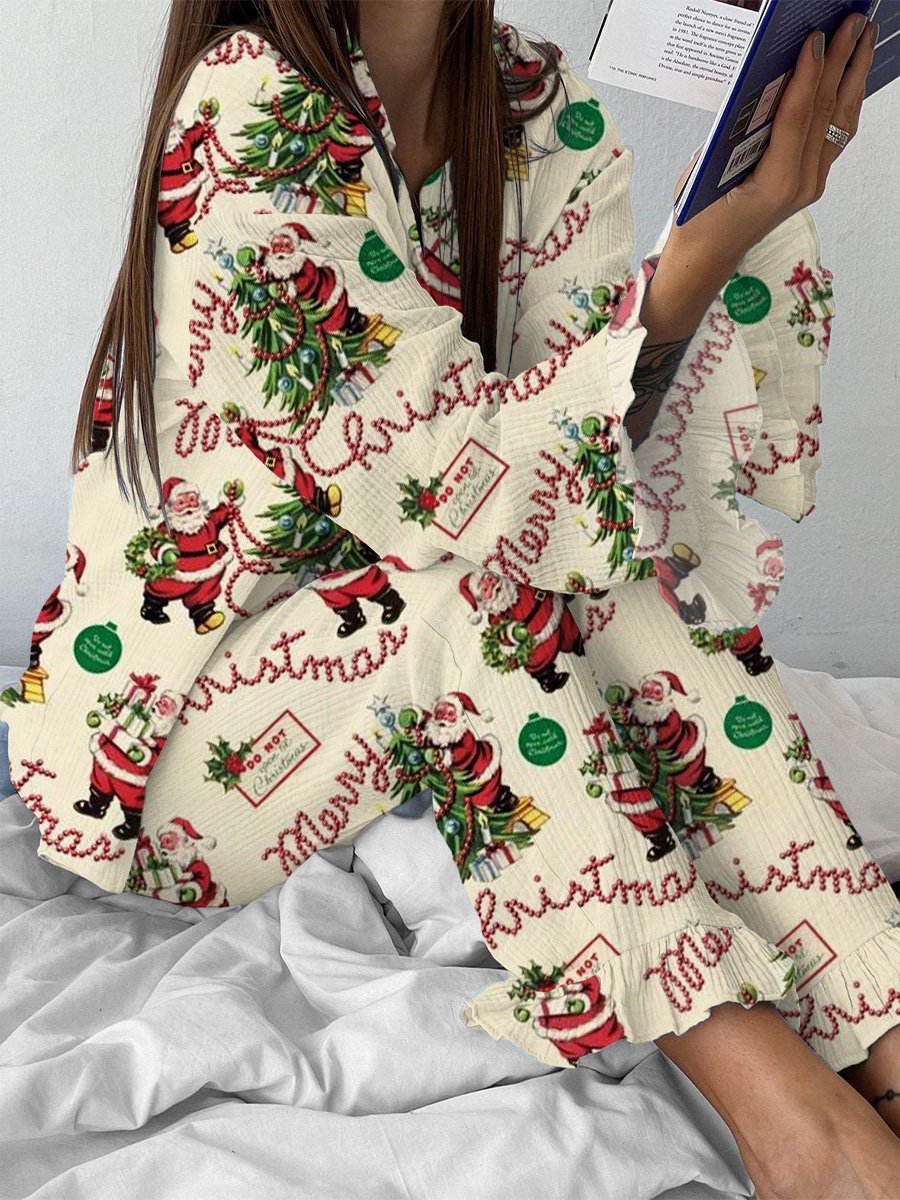 Women's Vintage Santa Pajama Set