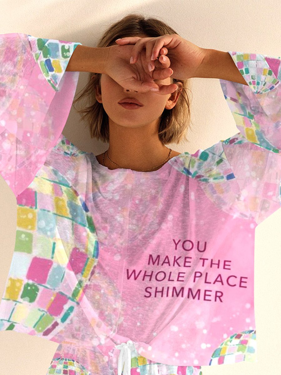 Women's Pink Long Sleeve Pajama Set