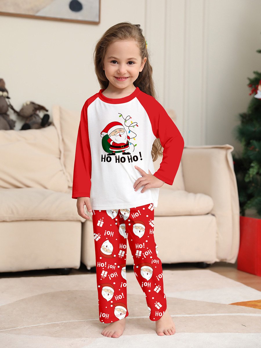Santa Claus Alphabet Printed Family Homewear Set