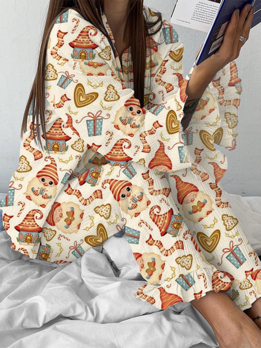 Women's Cute Santa Claus Pajamas Set