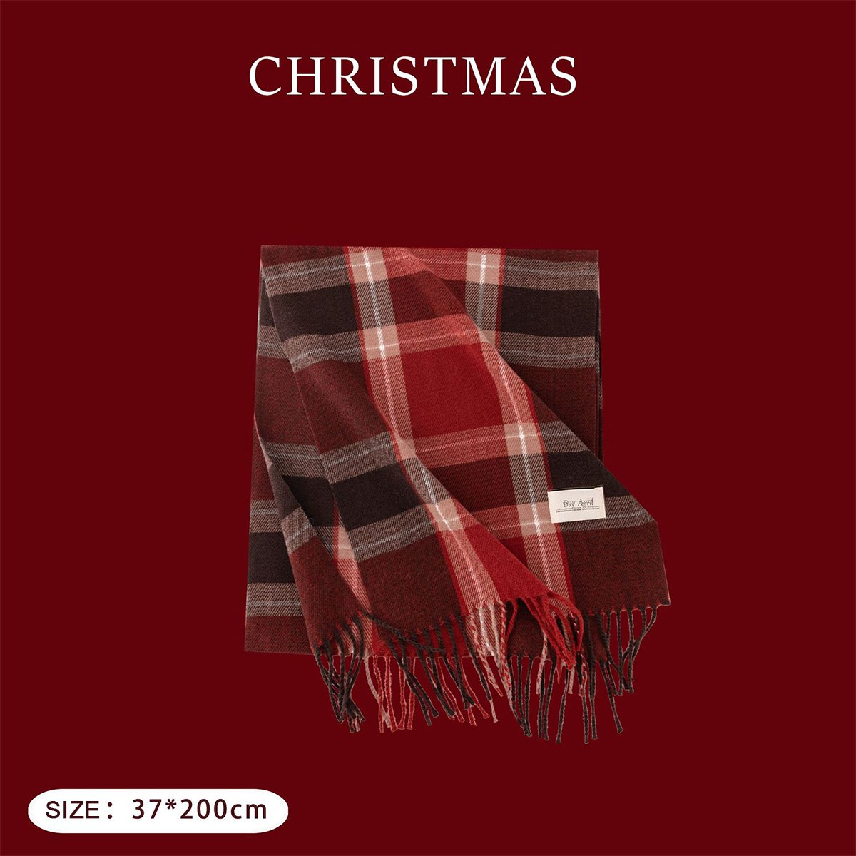 Christmas Ankora Red Plaid Scarf