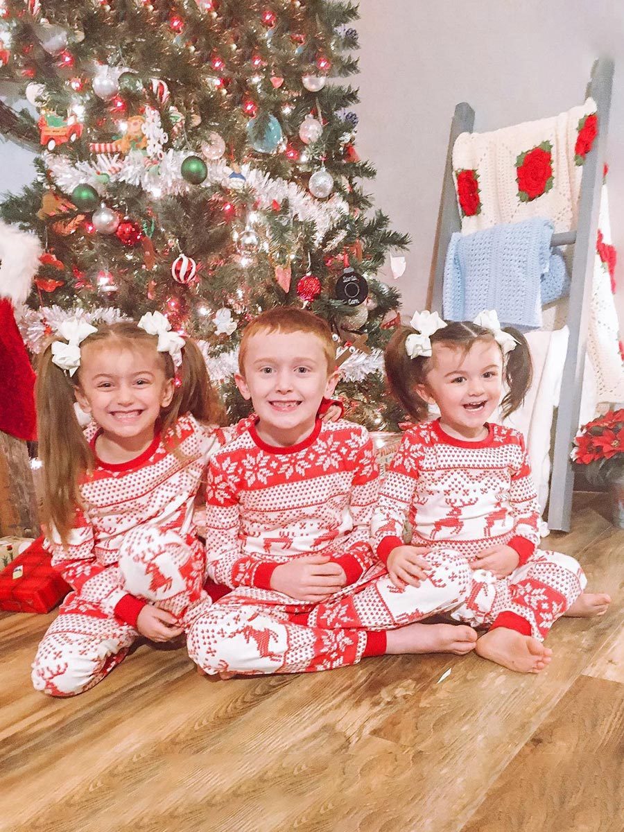 Christmas Elk Print Family Pajama Set