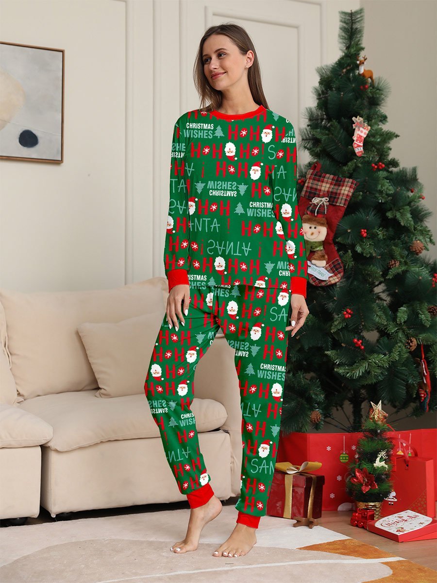 Christmas Letter Print Parent-Child Set