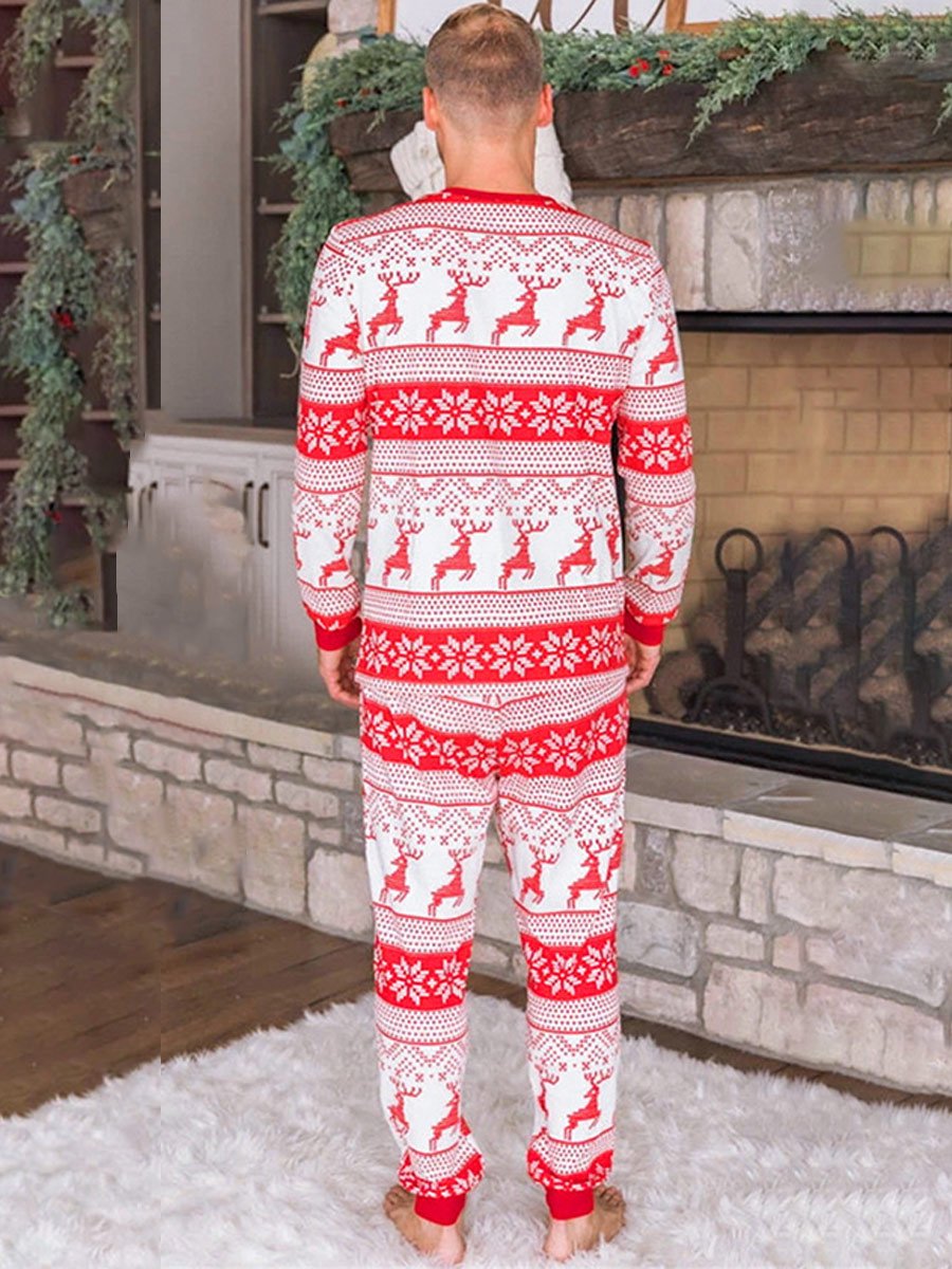 Christmas Elk Print Family Pajama Set