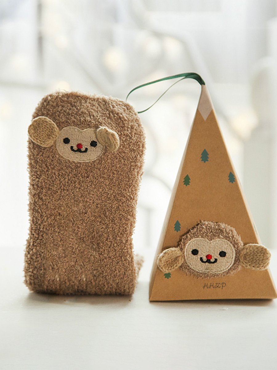 Women's Thick Coral Fleece 3D Christmas Socks