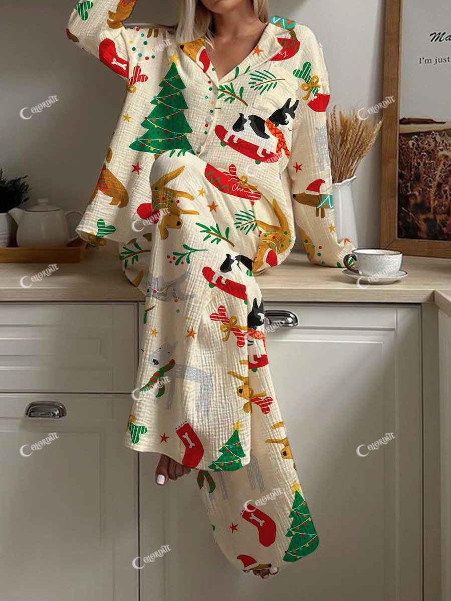Women's Christmas Cute Animal Pajamas Set
