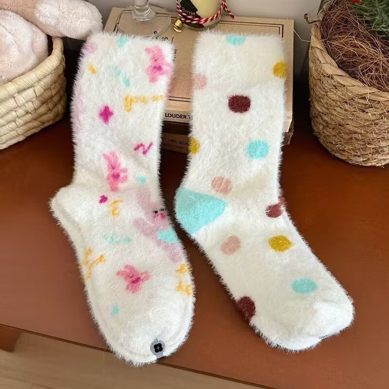 Valentine's Day Cute Dopamine Mink Fleece Socks