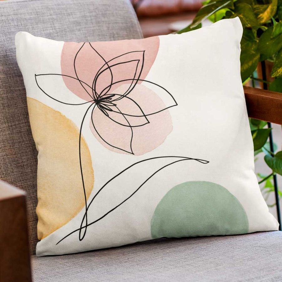 Abstract Flower Print Outdoor Garden Cushion