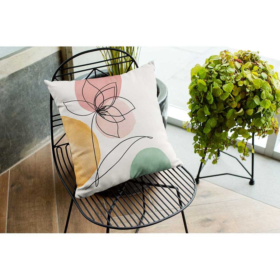Abstract Flower Print Outdoor Garden Cushion