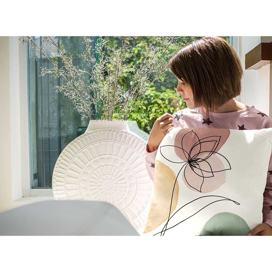 Abstract Flower Print Outdoor Garden Cushion