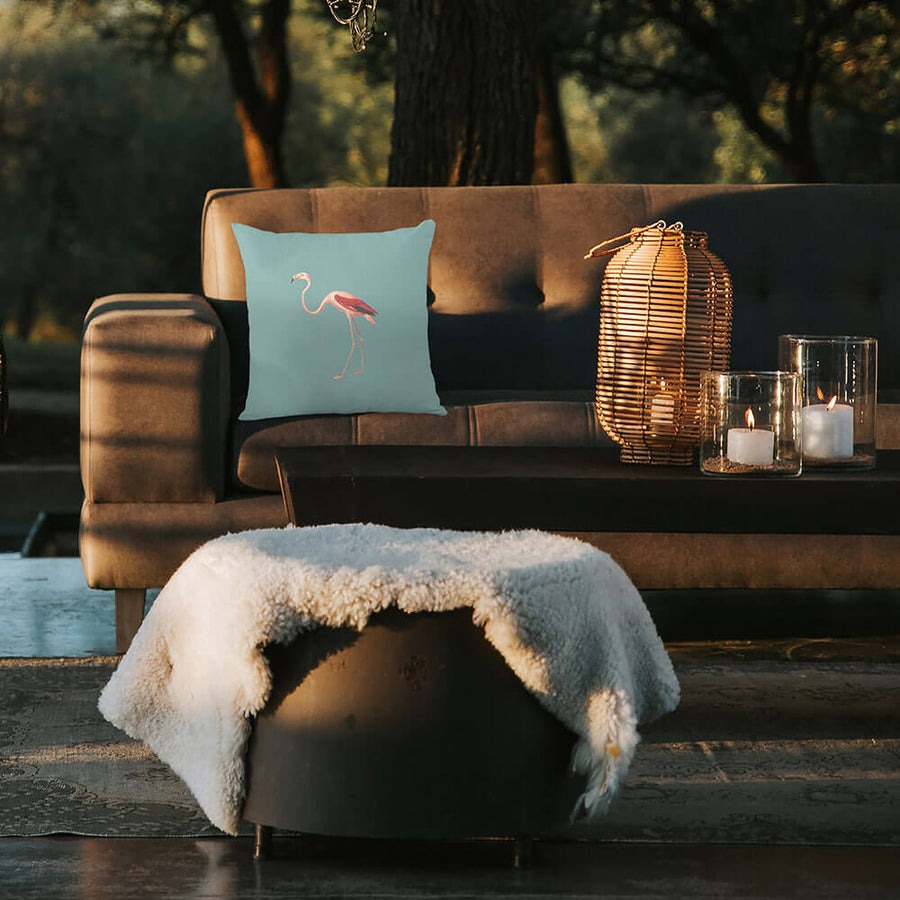 Flora and Fauna Flamingo Outdoor Garden Cushion