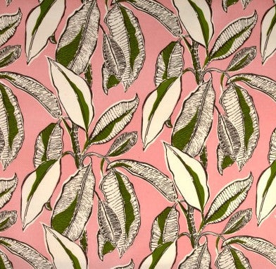 Tropical Jungle Leaves Pink Indoor/Outdoor Cushion 