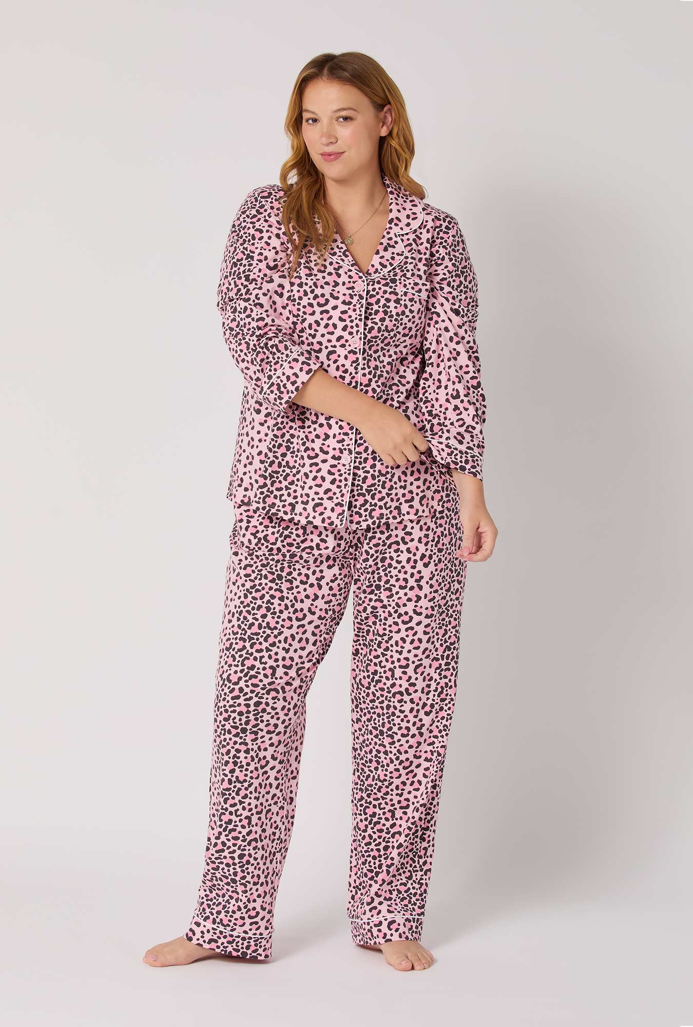 Purr-fect Spots Long Sleeve Classic Satin Pj Set