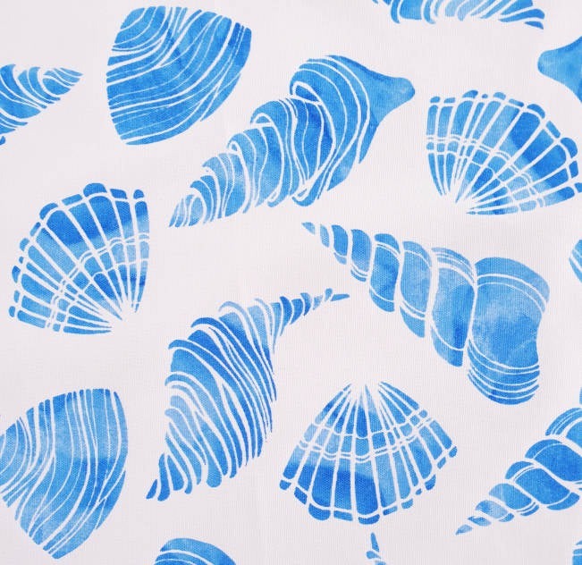 Blue Seashells Outdoor Cushion