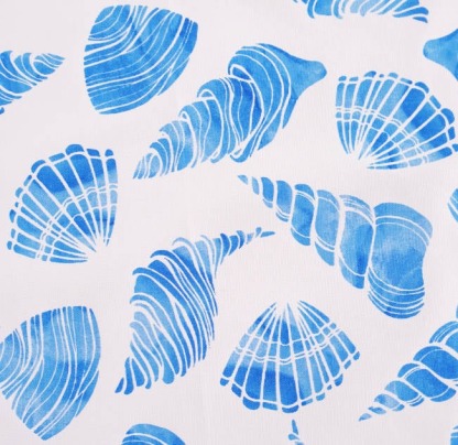 Blue Seashells Outdoor Cushion