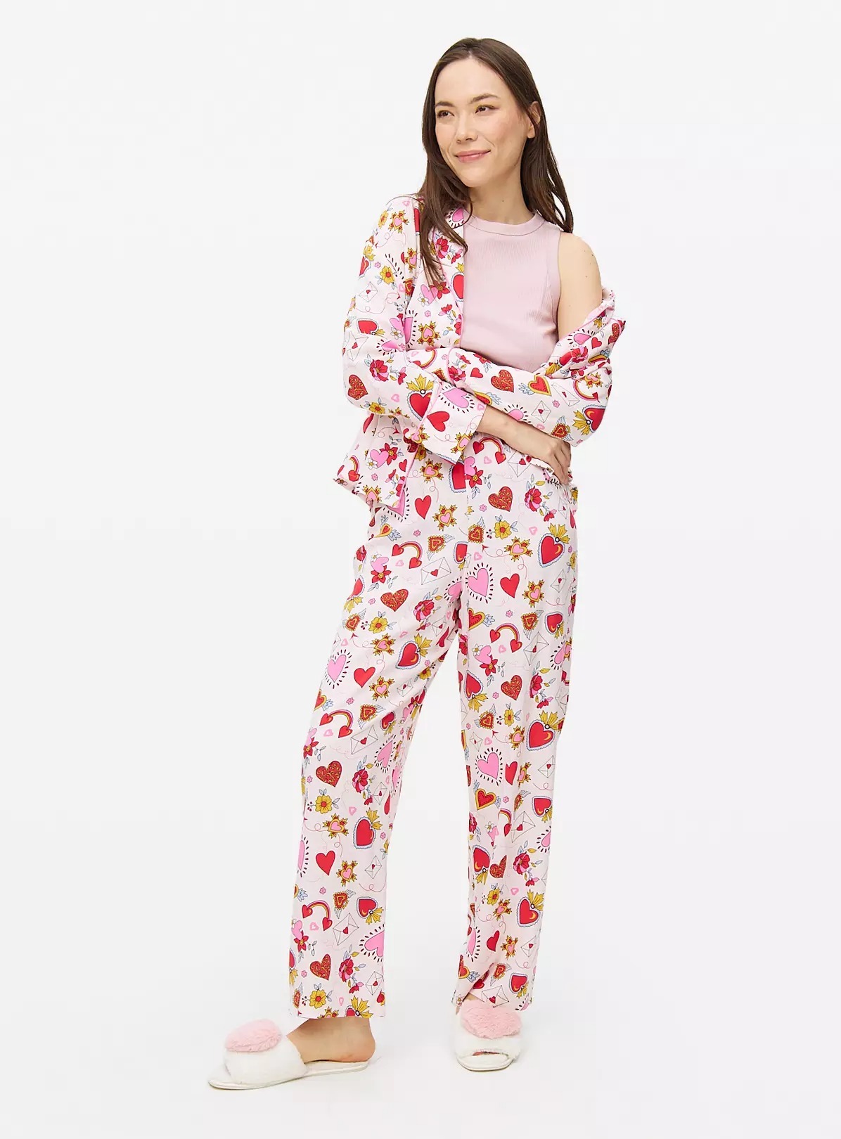 Tattoo Heart Print Traditional Pyjamas Set