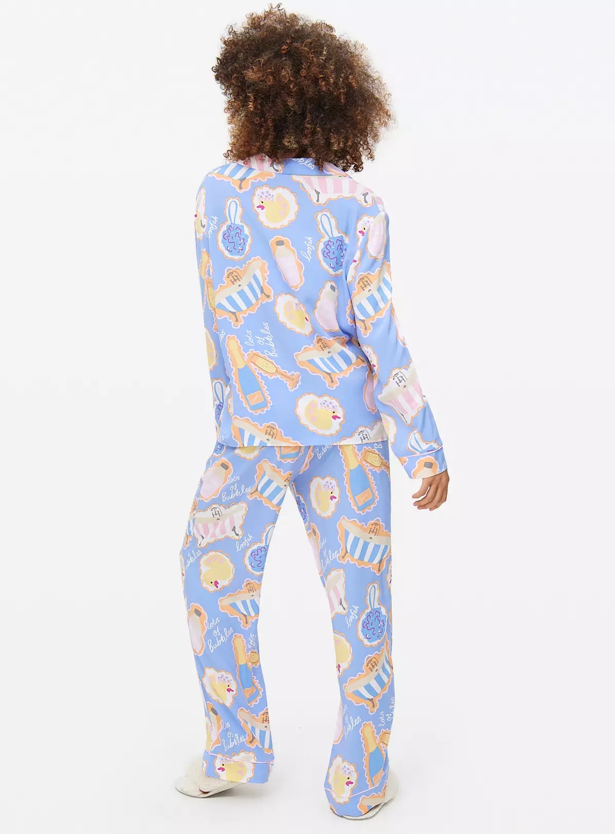 Blue Bath Time Print Traditional Pyjamas Set