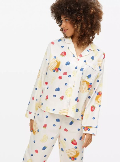 Fruit Pancakes Print Traditional Pyjamas Set