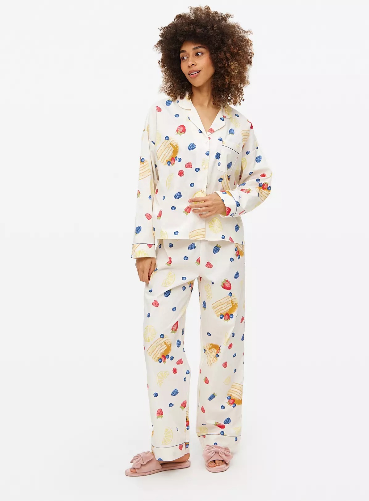 Fruit Pancakes Print Traditional Pyjamas Set