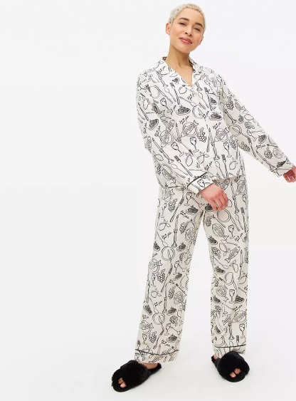 Wine and Dine Printed Traditional Pyjamas Set