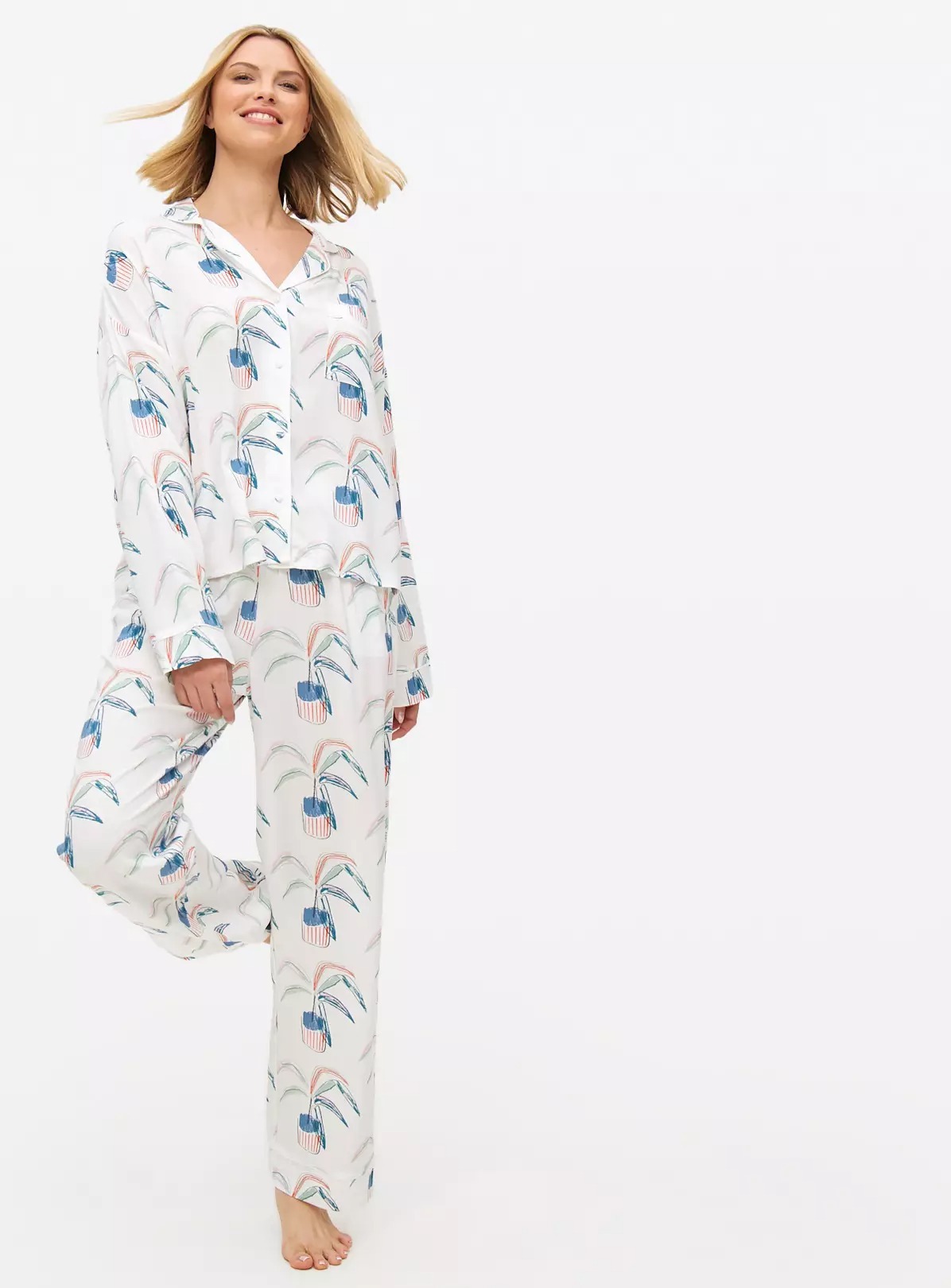 Crassula Printed Traditional Pyjamas Set