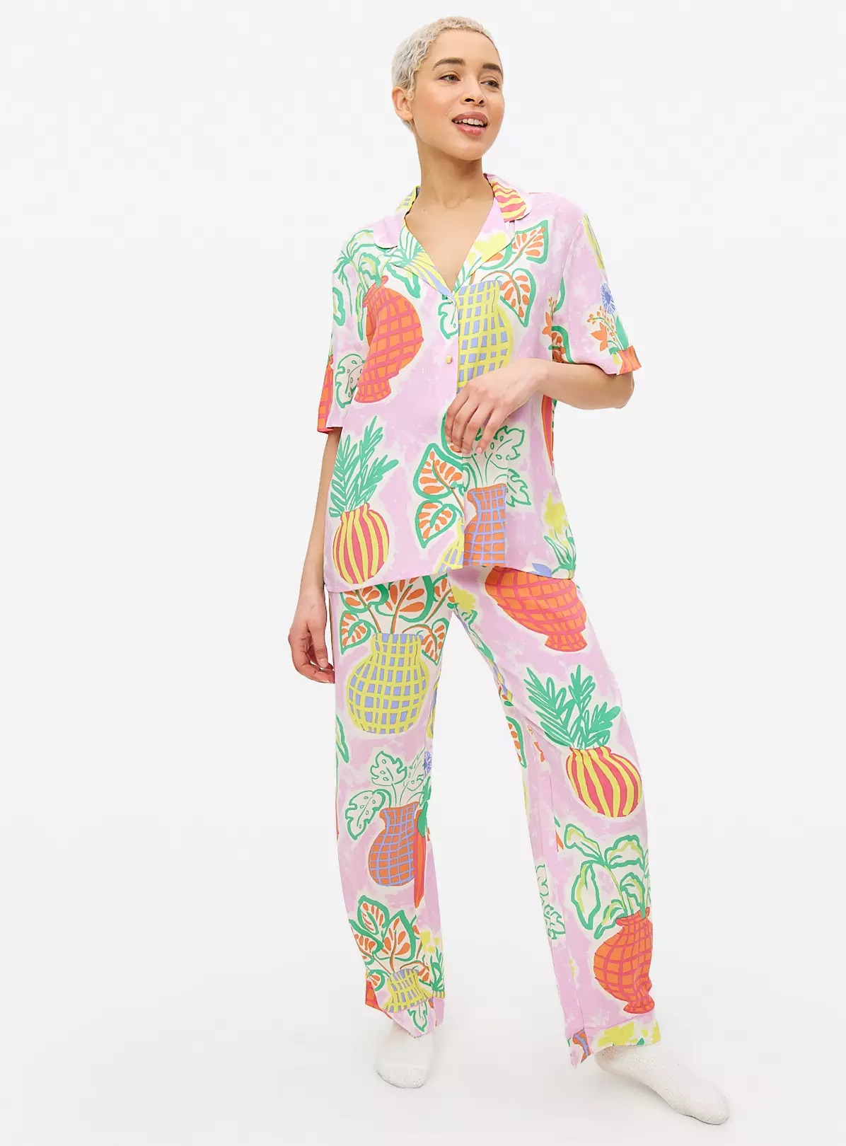 Lilac Flower Vase Printed Traditional Pyjamas – ColorDate