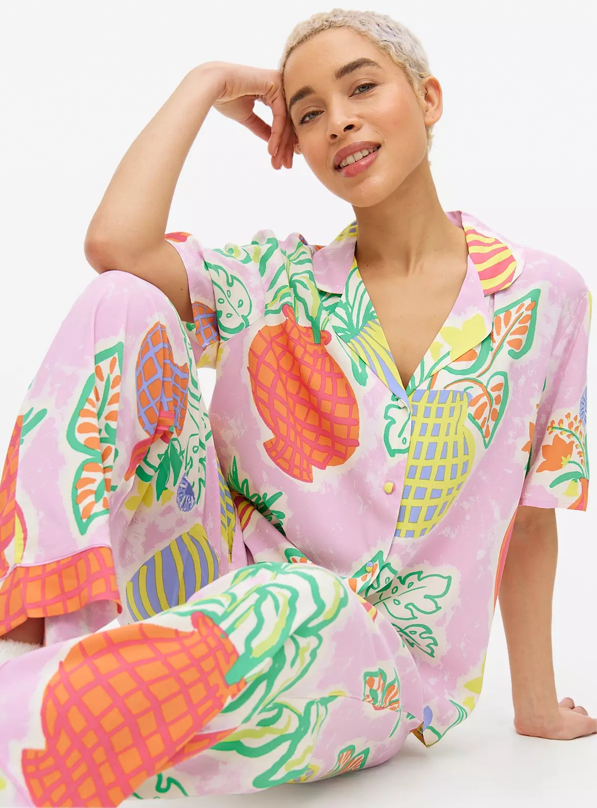 Lilac Flower Vase Printed Traditional Pyjamas