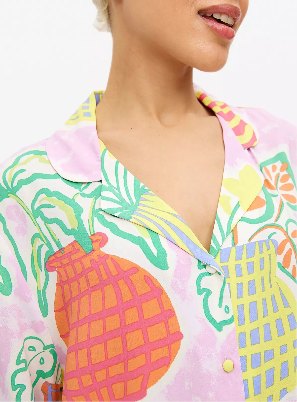 Lilac Flower Vase Printed Traditional Pyjamas