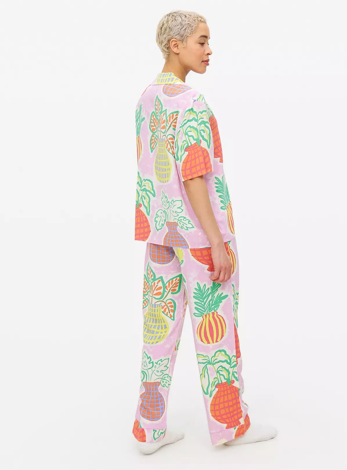 Lilac Flower Vase Printed Traditional Pyjamas
