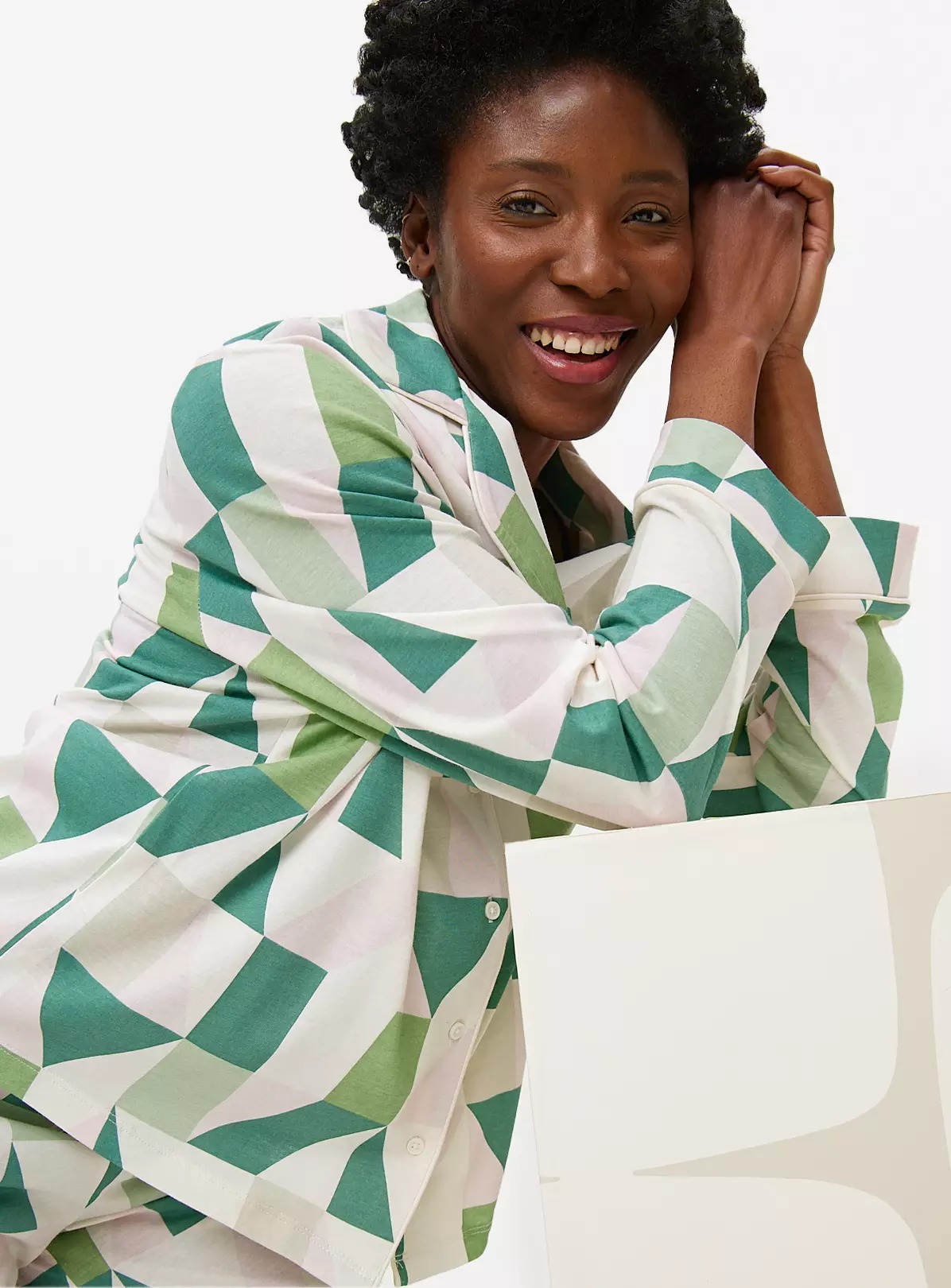 Geometric Print Green Traditional Pyjamas