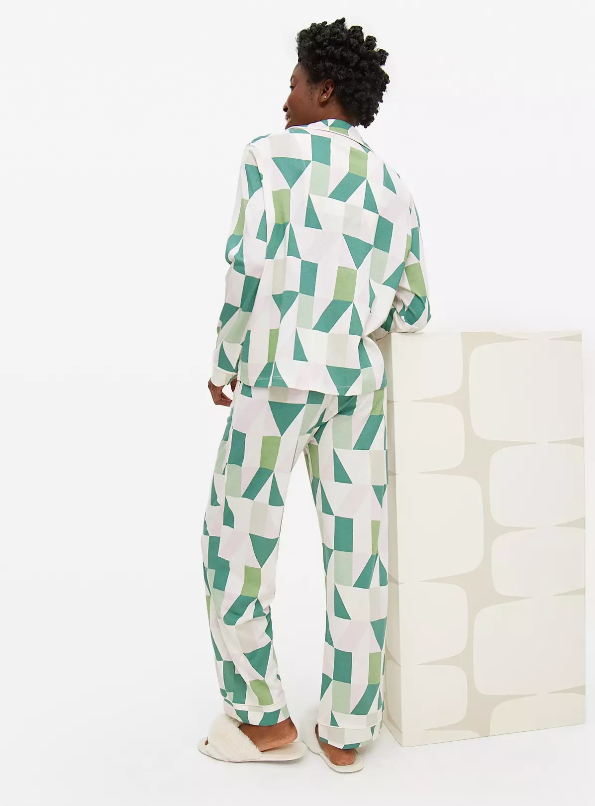 Geometric Print Green Traditional Pyjamas