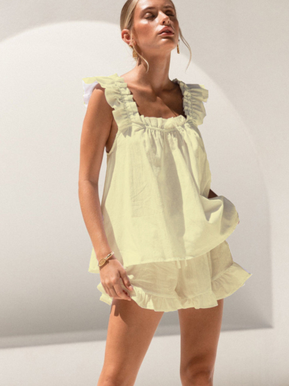 Women's Short Tank Top Shorts Pajama Set