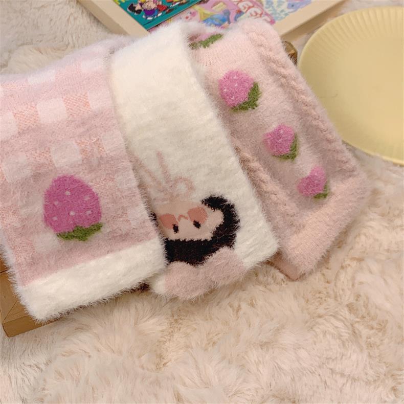 Pink Girls Plush Soft Floor Socks