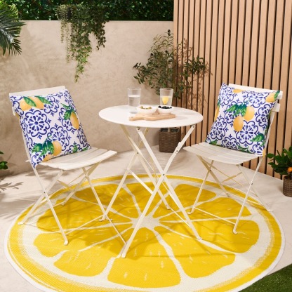 Indoor/Outdoor Lemon Print Cushion