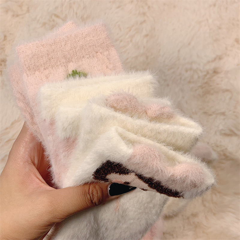 Pink Girls Plush Soft Floor Socks