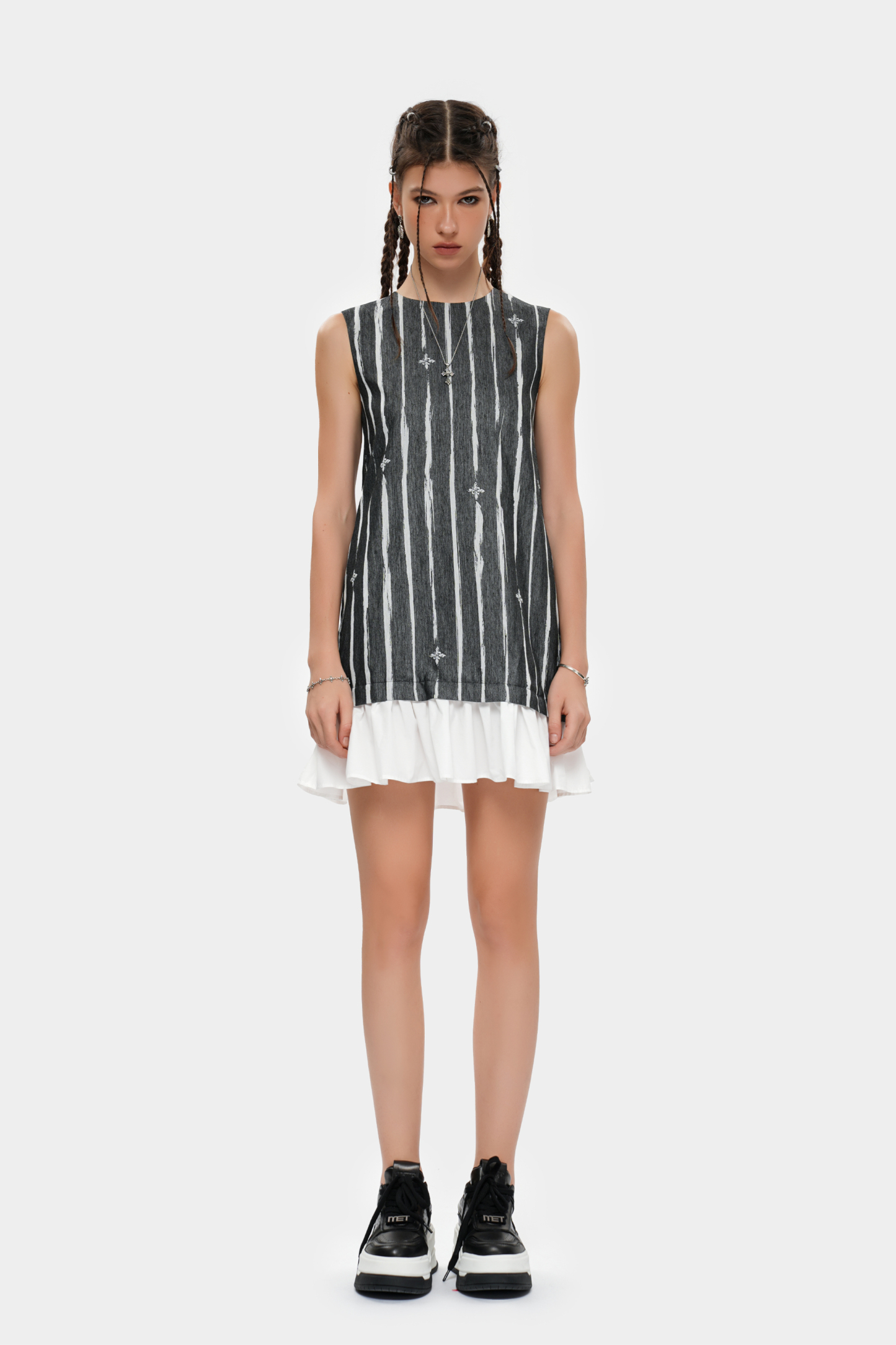 MET initaly Matt retro style sleeveless dress