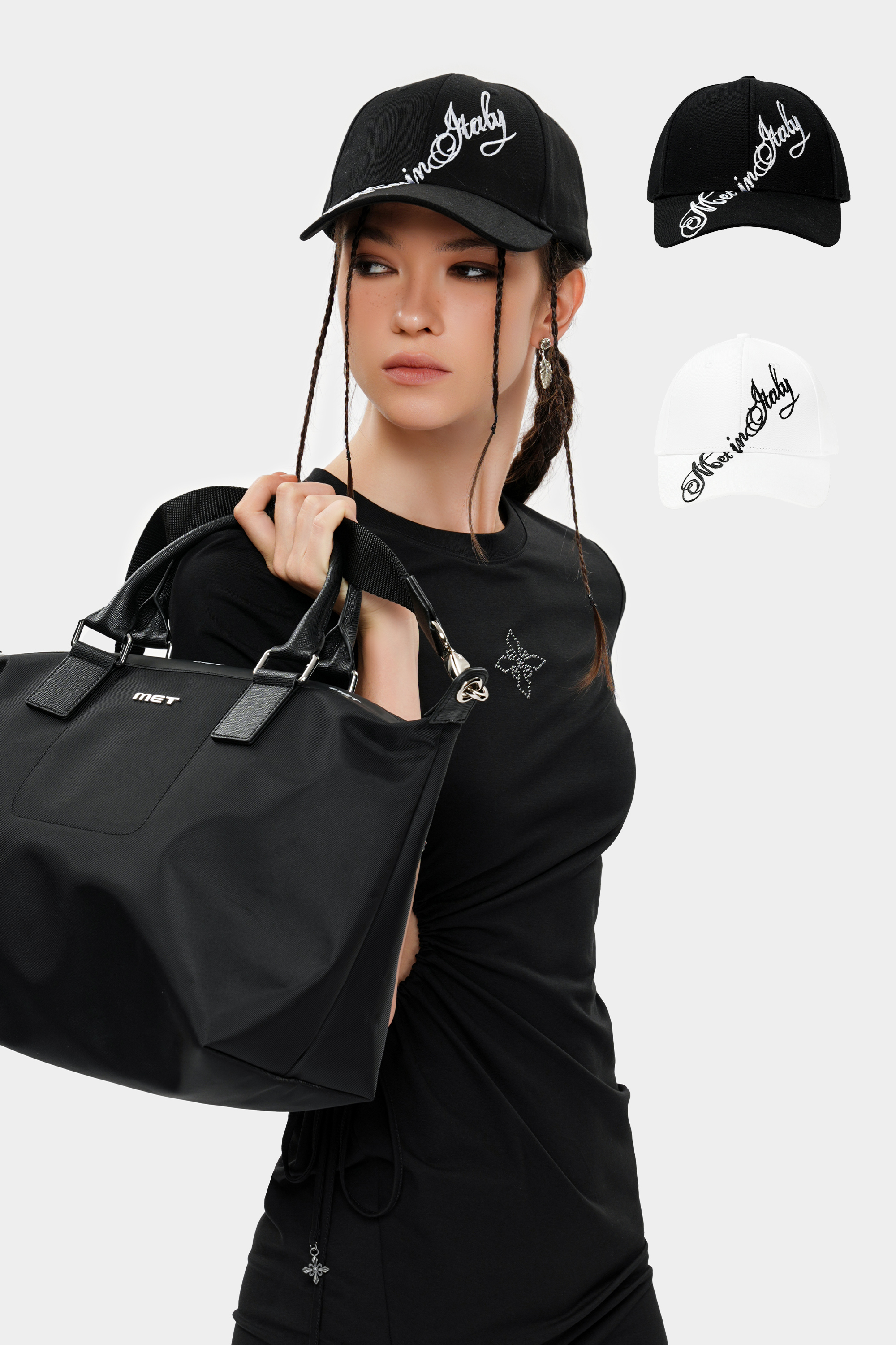 METinitaly Trendy Brand Baseball Cap with English Prints