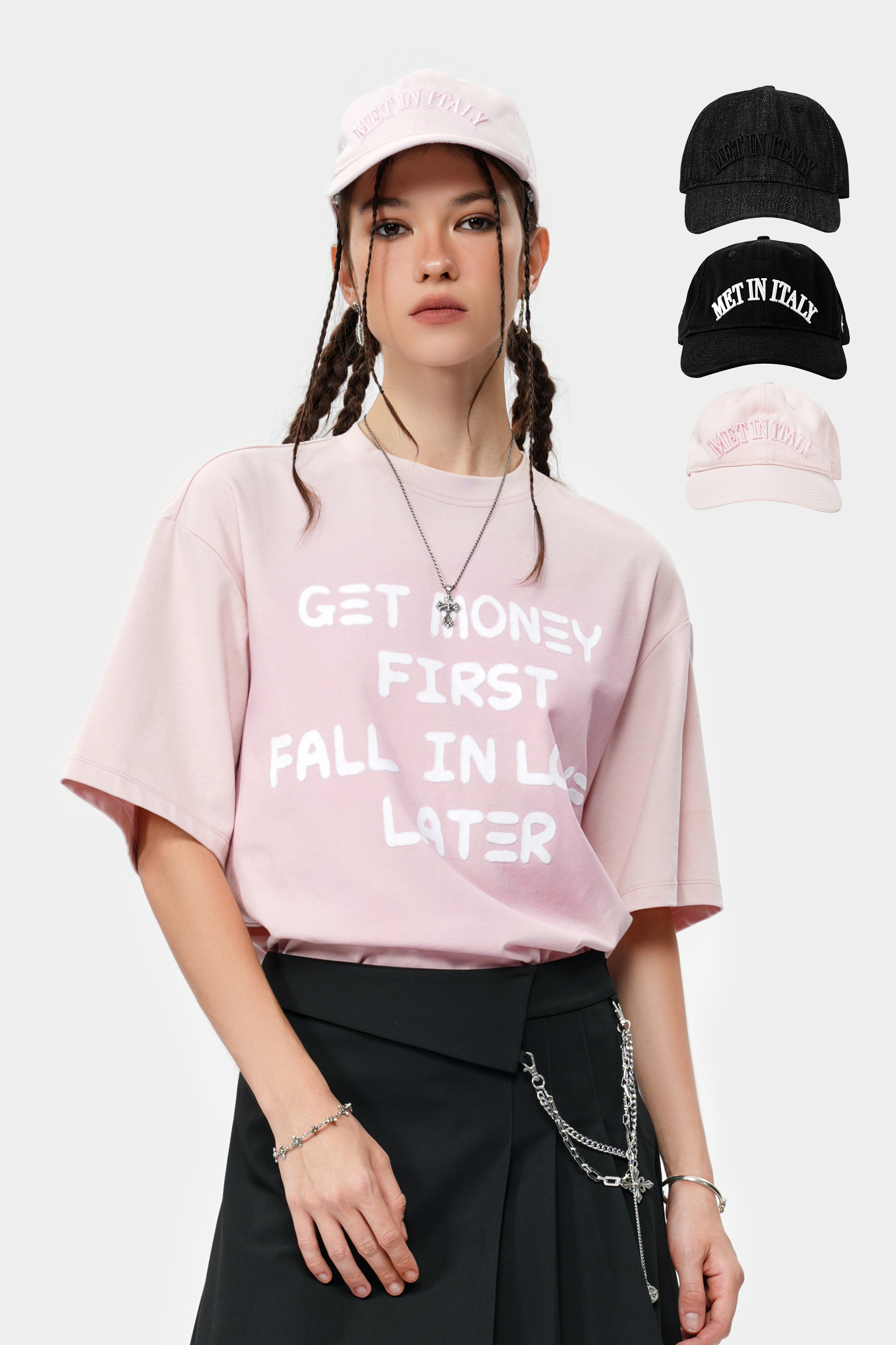 METinitaly Minimalist Letter-Printed Baseball Cap