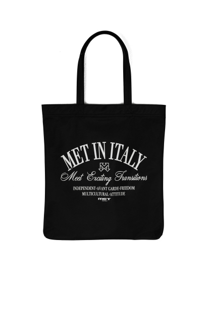 METinitaly Large-Capacity Letter-Printed Canvas Tote Bag