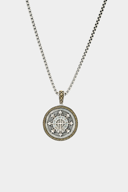 METinitaly Vintage Punk Compass Pendant Necklace