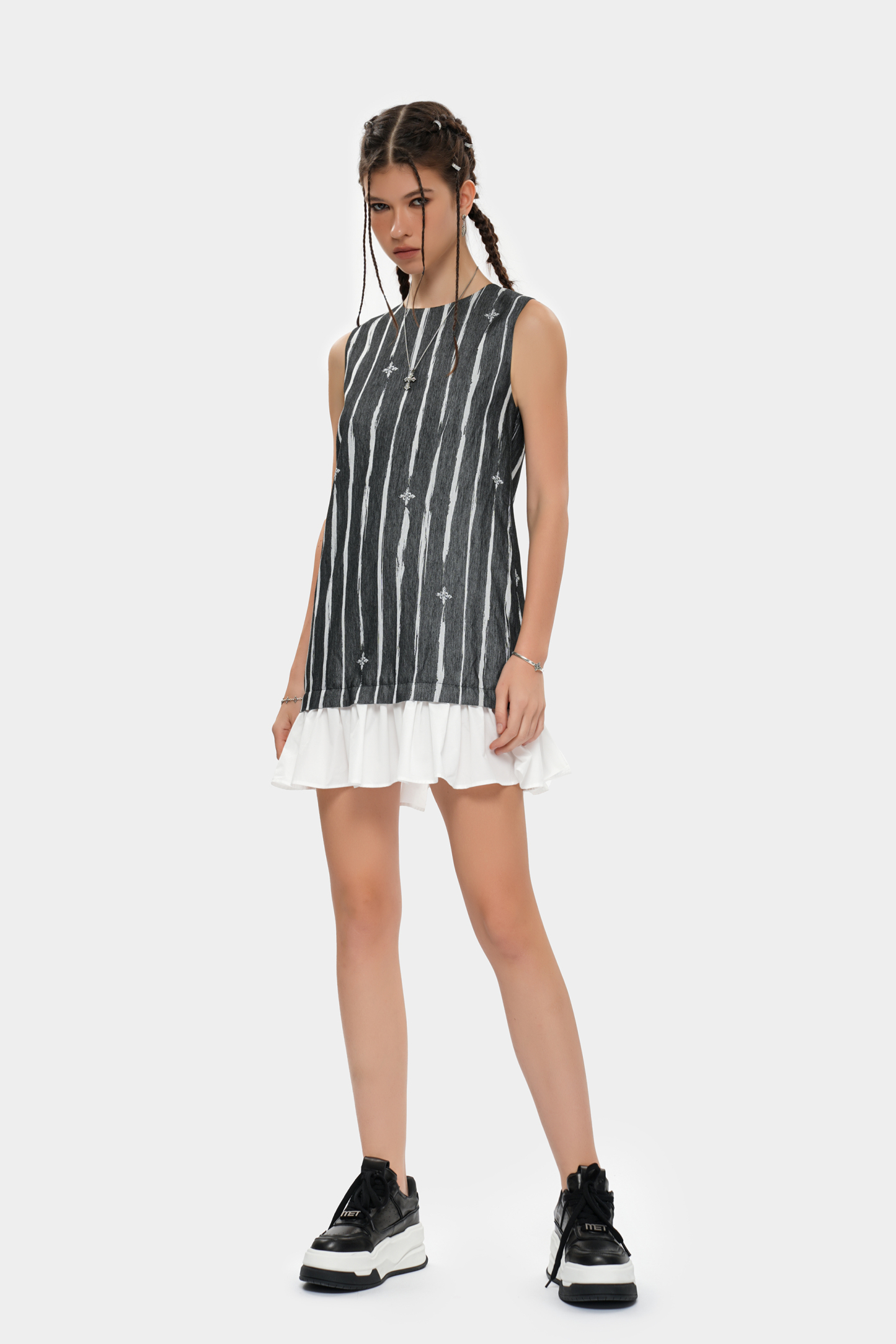 MET initaly Matt retro style sleeveless dress