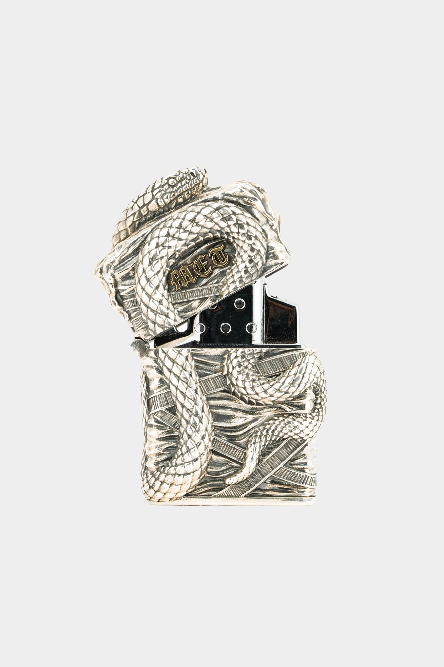 METinitaly Silver Snake Print Lighter