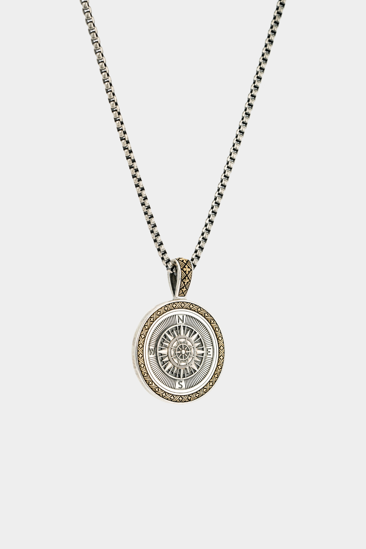 METinitaly Vintage Punk Compass Pendant Necklace