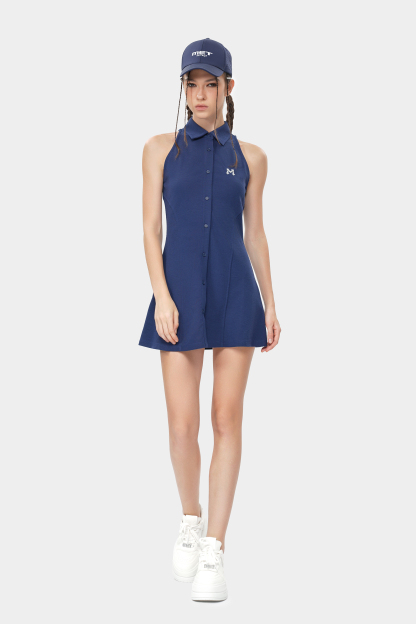 MET in Italy sleeveless lapel dress