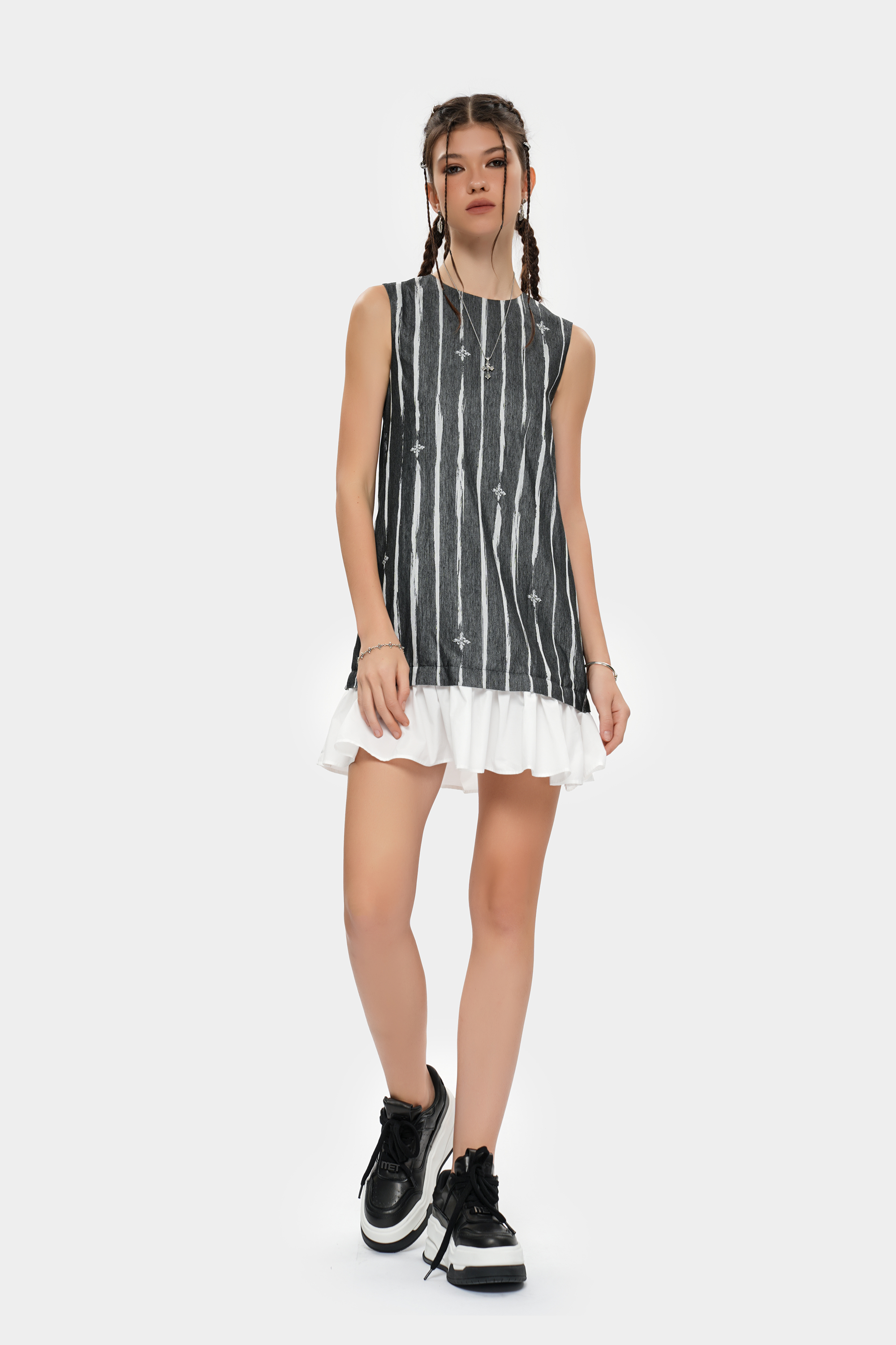 MET initaly Matt retro style sleeveless dress