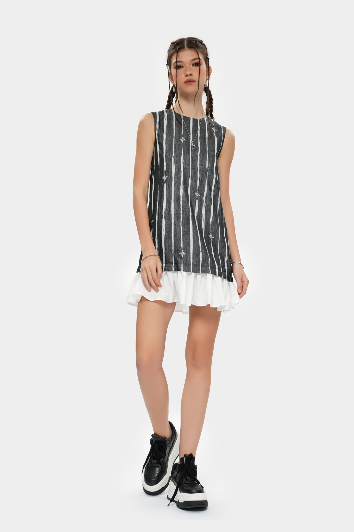 MET initaly Matt retro style sleeveless dress