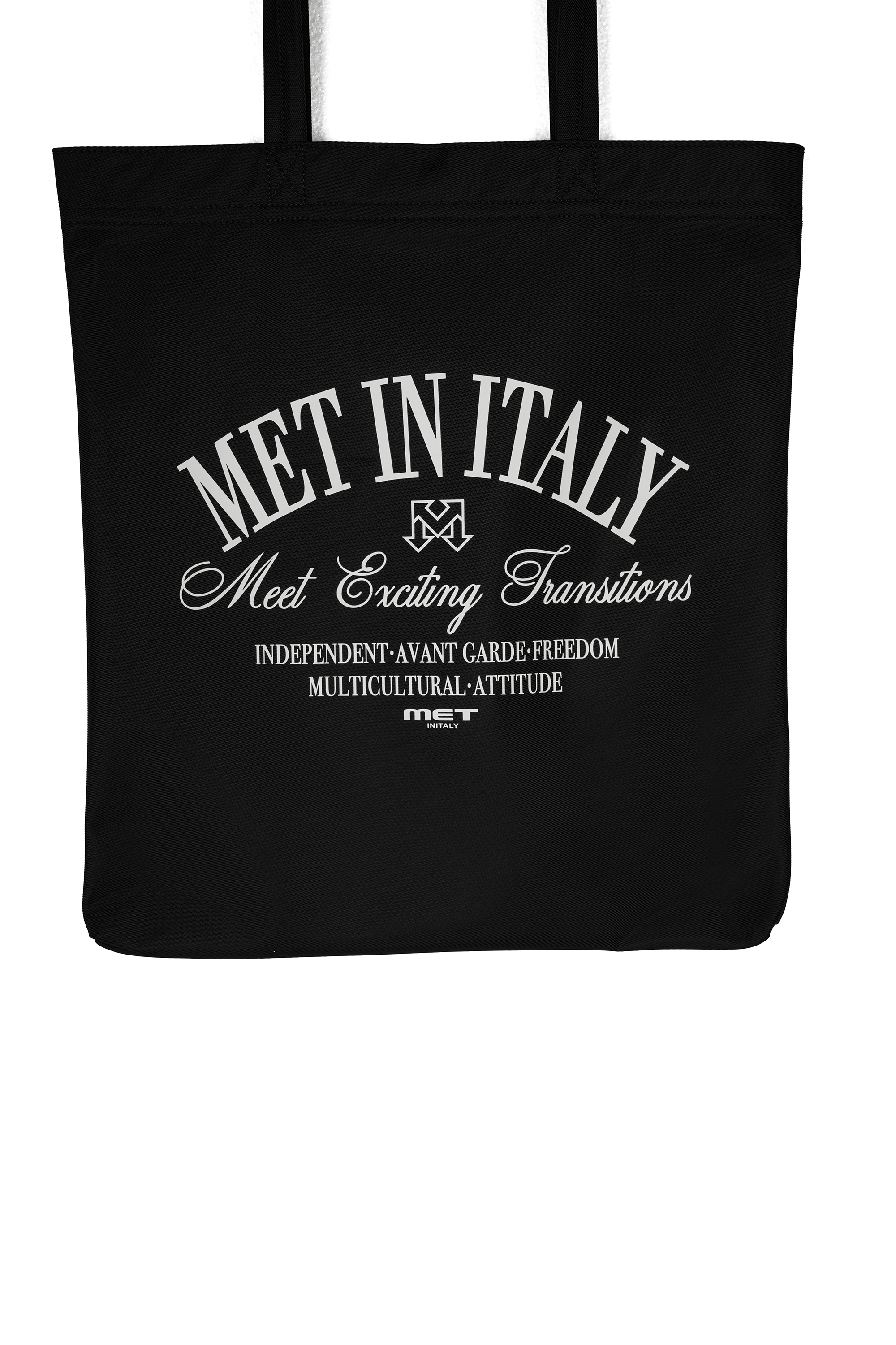 METinitaly Large-Capacity Letter-Printed Canvas Tote Bag
