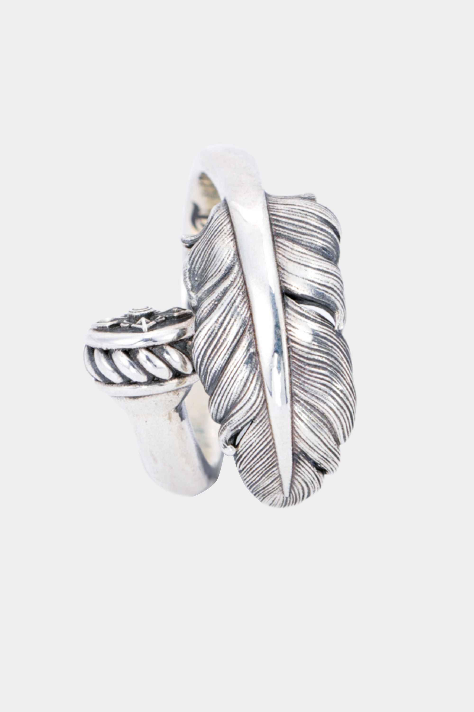METinitaly Vintage Indian Feather Open Ring - Punk Style Couple Rings